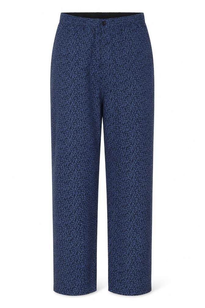 Marks and Spencer Womens Blue Geometric Polyester Trousers Size S L29 in Regular Button