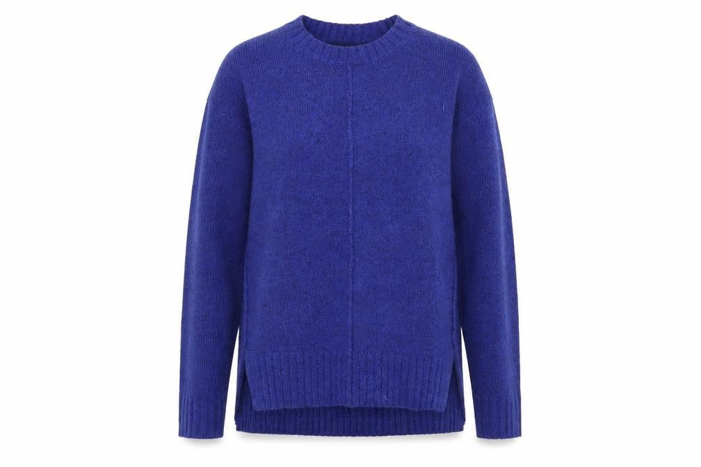 Marks and Spencer Womens Blue Round Neck Acrylic Pullover Jumper Size S