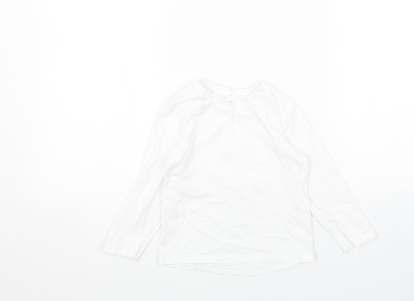 Studio Girls White Cotton Basic T-Shirt Size 3-4 Years Round Neck Pullover