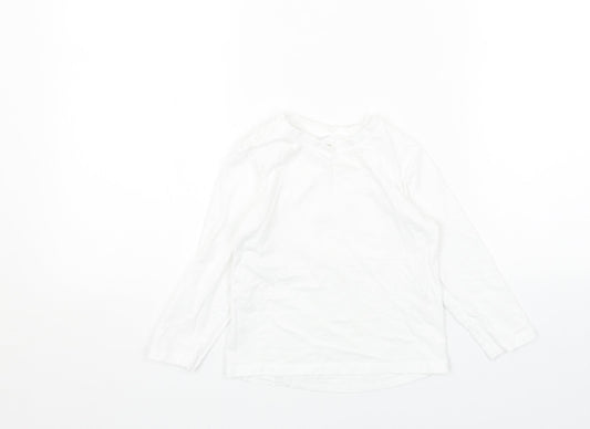 Studio Girls White Cotton Basic T-Shirt Size 3-4 Years Round Neck Pullover
