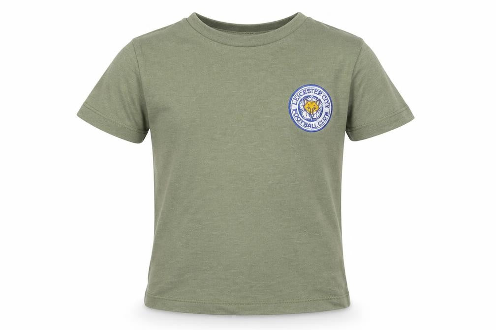 Leicester Football Club Boys Green Cotton Basic T-Shirt Size 4 Years Scoop Neck Pullover
