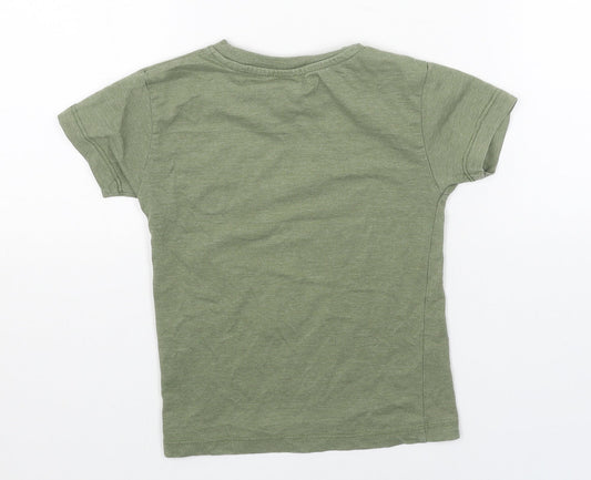 Leicester Football Club Boys Green Cotton Basic T-Shirt Size 4 Years Scoop Neck Pullover