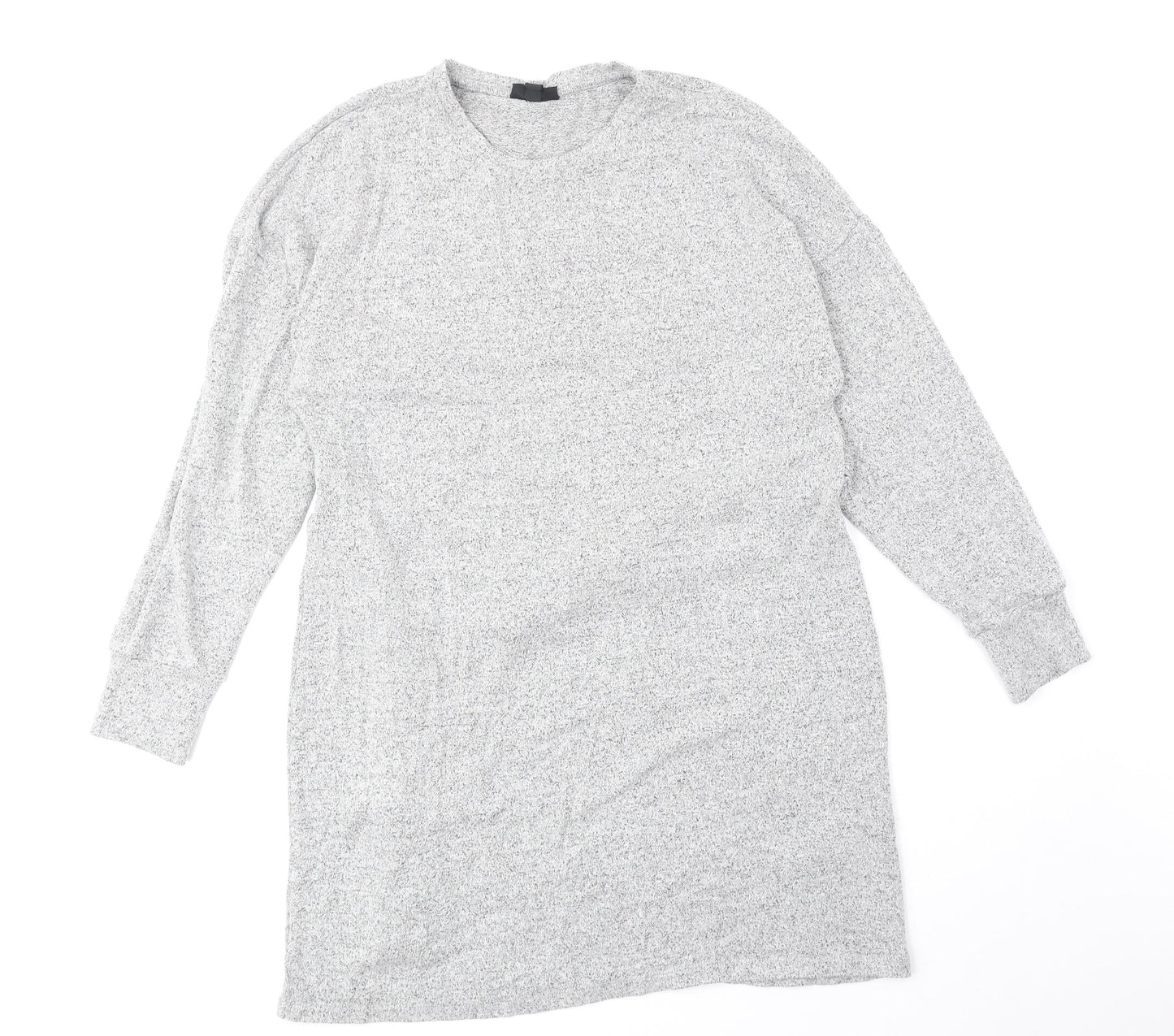 Topshop Womens Grey Round Neck Viscose Pullover Jumper Size 12
