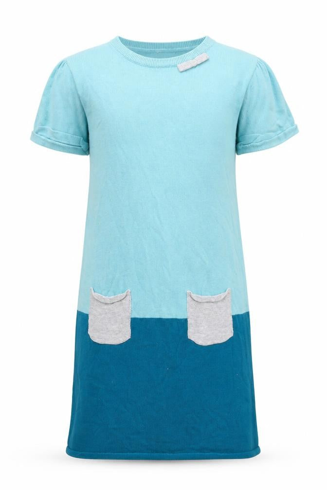 Vertbaudet Girls Blue Round Neck Polyester Tunic Jumper Size 10 Years Pullover