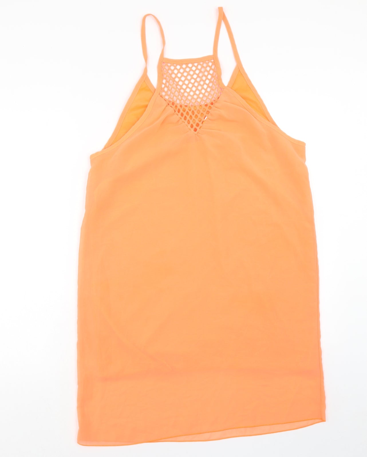 Preworn Womens Orange Polyester Basic Tank Size 2XL Round Neck