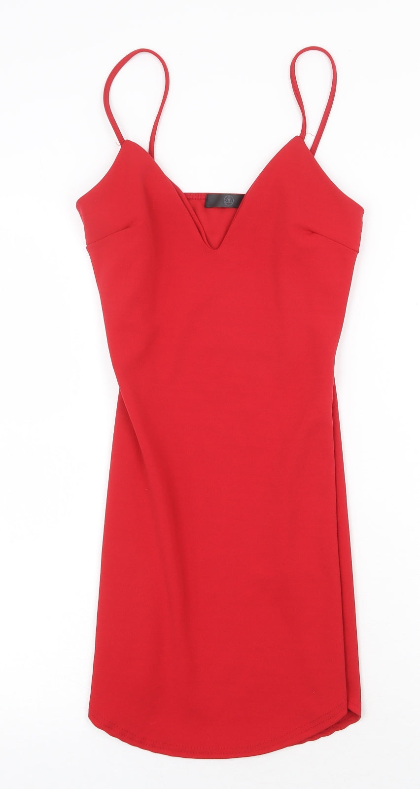 Missguided Womens Red Polyester Slip Dress Size 8 V-Neck Pullover