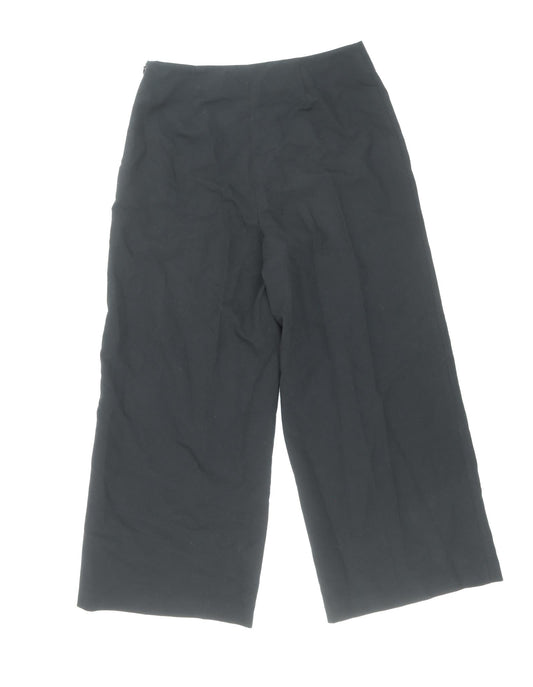 Miss Selfridge Womens Black Polyester Capri Trousers Size 8 Regular Zip