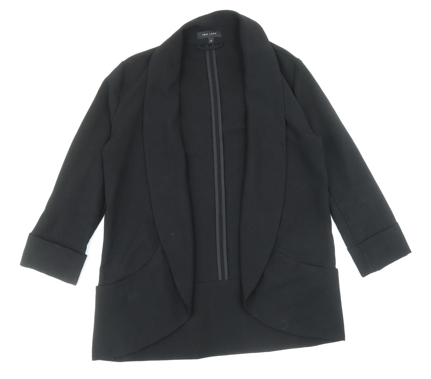 New Look Womens Black Overcoat Jacket Size 8