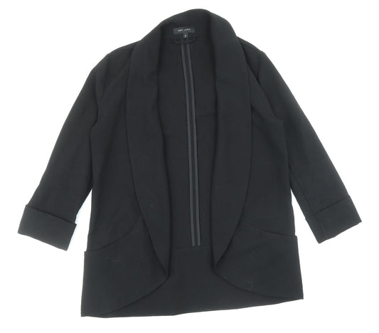New Look Womens Black Overcoat Jacket Size 8
