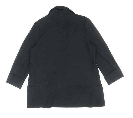 New Look Womens Black Overcoat Jacket Size 8