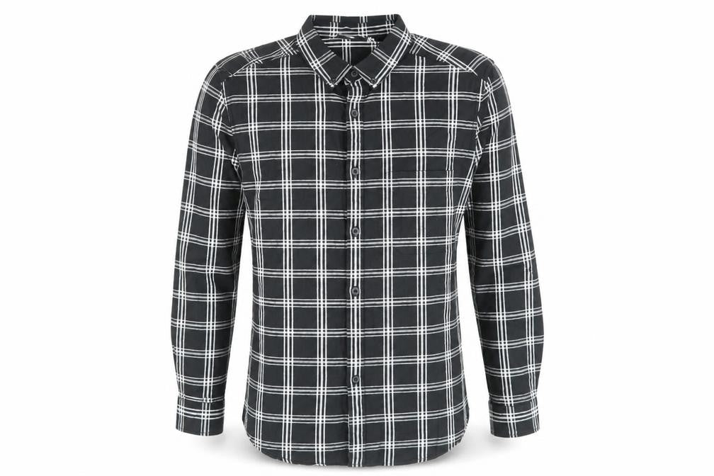 ASOS Mens Black Plaid Cotton Button-Up Size M Collared Button