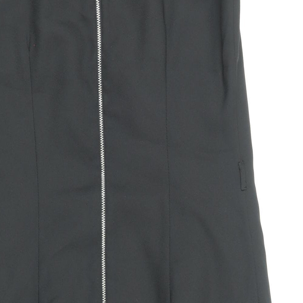 Alice & You Womens Black Polyester Pencil Dress Size 12 Boat Neck Zip - Pleat Detail