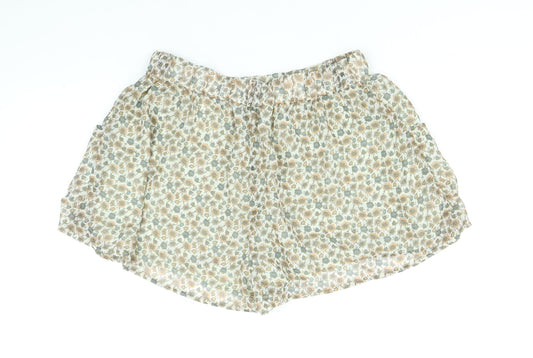 H&M Womens Multicoloured Floral Polyester Bermuda Shorts Size 10 Regular Pull On