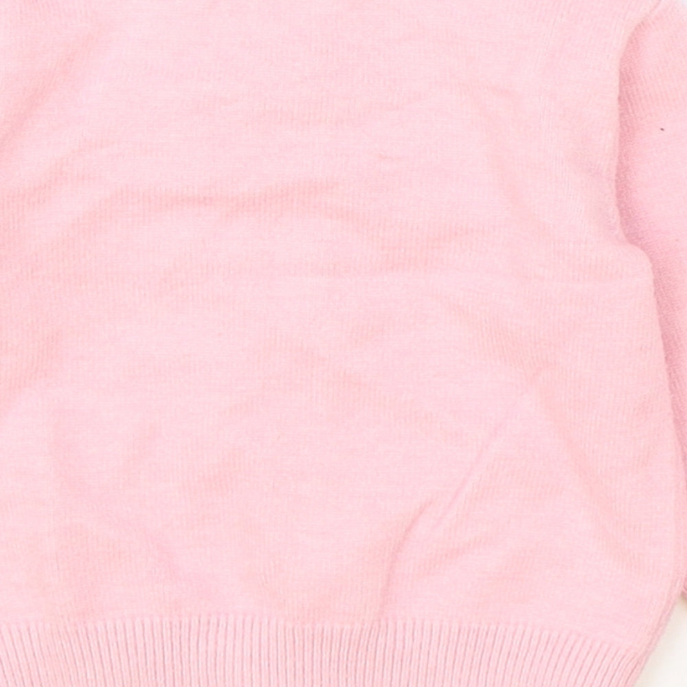 Nutmeg Girls Pink Viscose Cardigan Jumper Size 3-6 Months Button - Rabbit