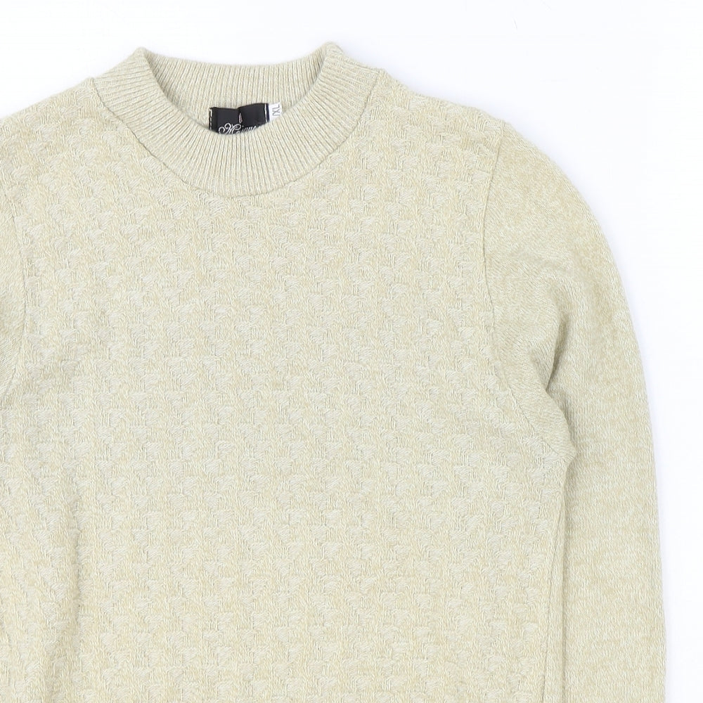 Monique Girls Beige Mock Neck Acrylic Pullover Jumper Size L Pullover