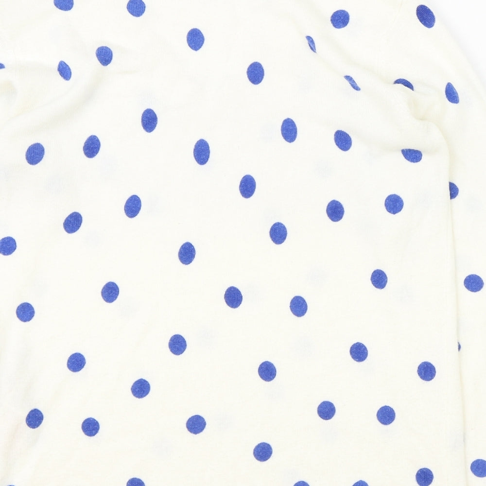 Marks and Spencer Womens Ivory V-Neck Polka Dot Acrylic Pullover Jumper Size 12