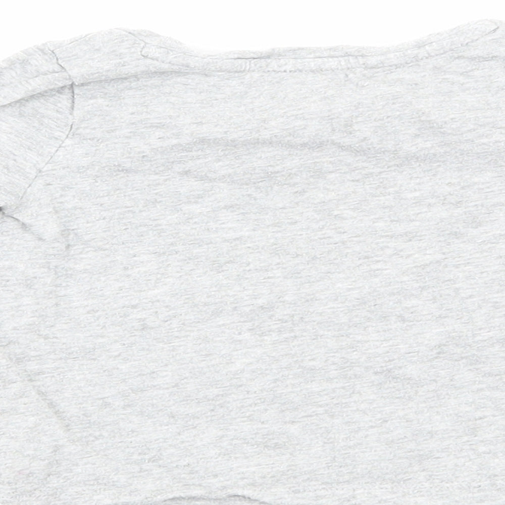 Gap Girls Grey Cotton Basic T-Shirt Size 12-18 Months Round Neck Pullover - Unicorn Print