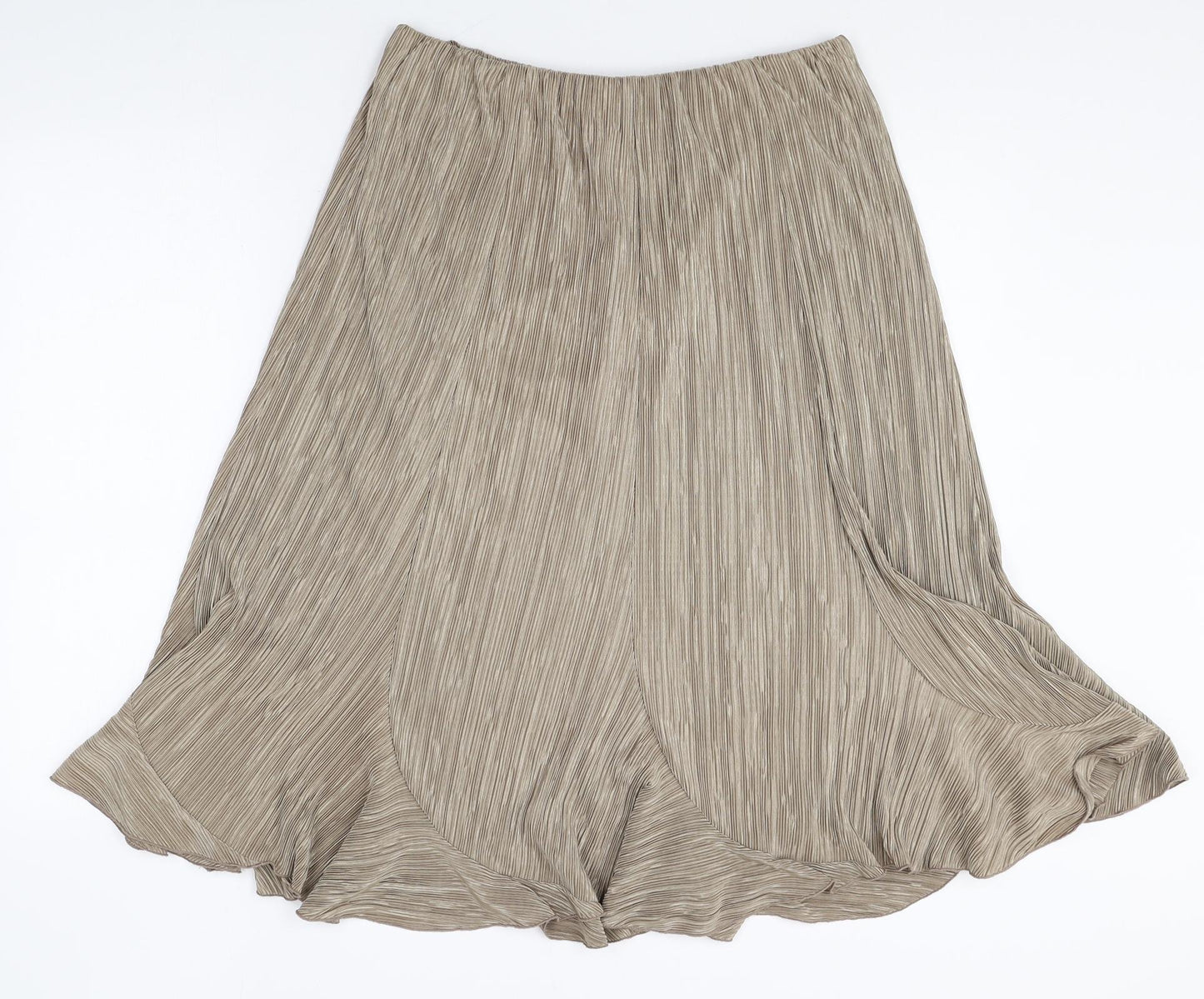 Forever Womens Brown Striped Polyester A-Line Skirt Size L