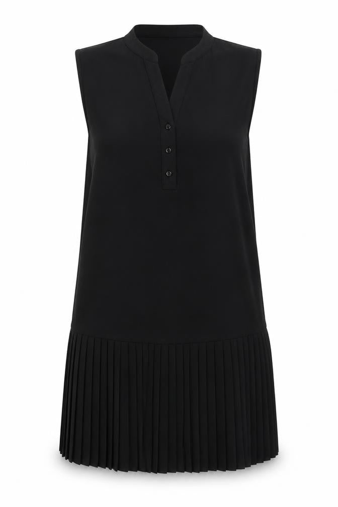 Papaya Womens Black Polyester Shift Size 8 V-Neck Button