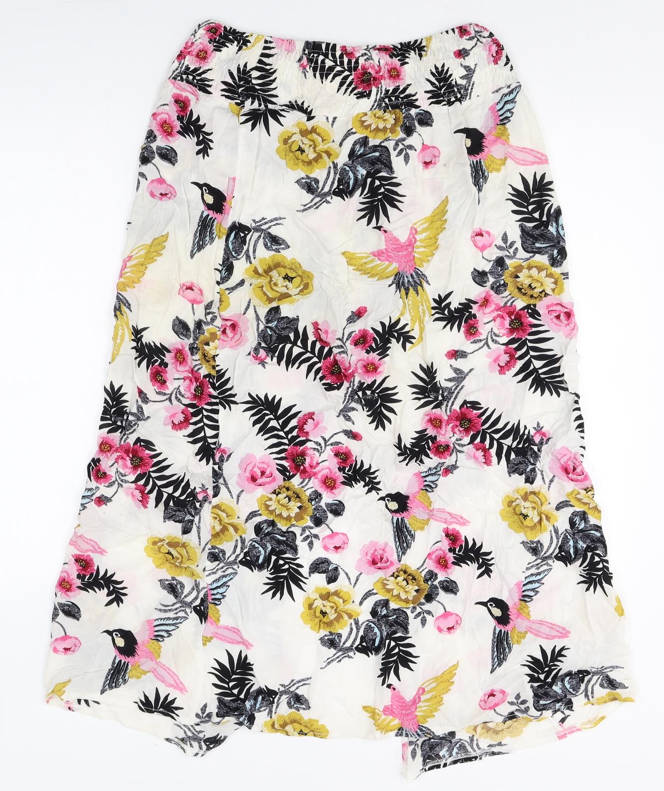 Miss Valley Womens Multicoloured Floral Rayon Swing Skirt Size M