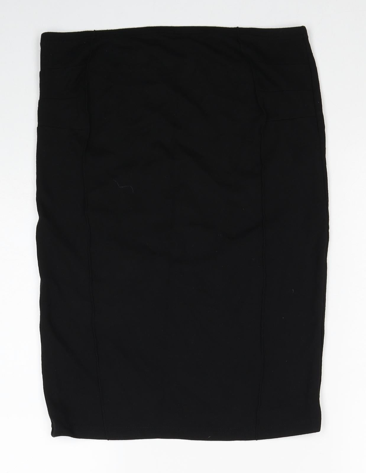 Mama-licious Womens Black Viscose Straight & Pencil Skirt Size M