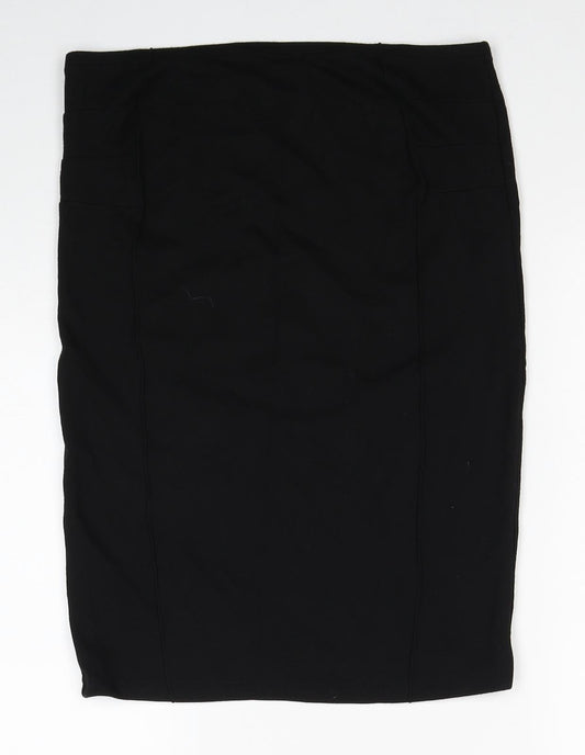 Mama-licious Womens Black Viscose Straight & Pencil Skirt Size M