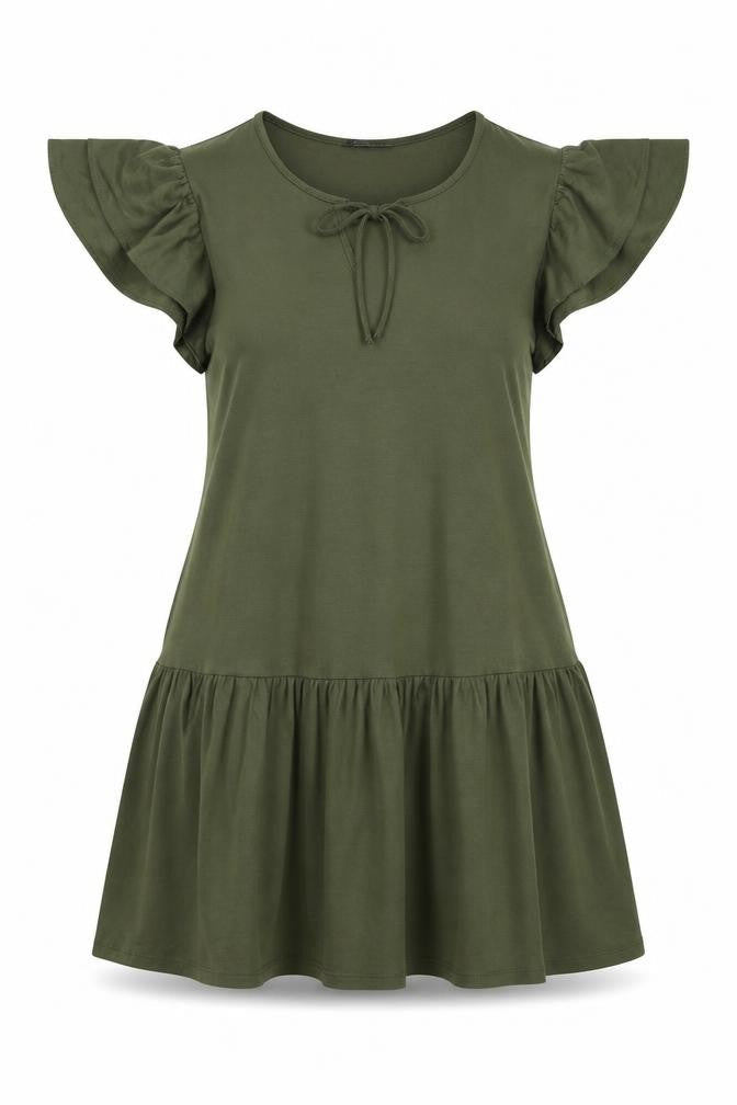 Marks and Spencer Womens Green Viscose A-Line Size 10 V-Neck Pullover