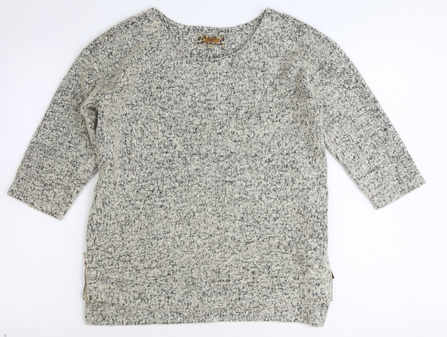 NEXT Womens Grey Scoop Neck Polyester Pullover Jumper Size 12