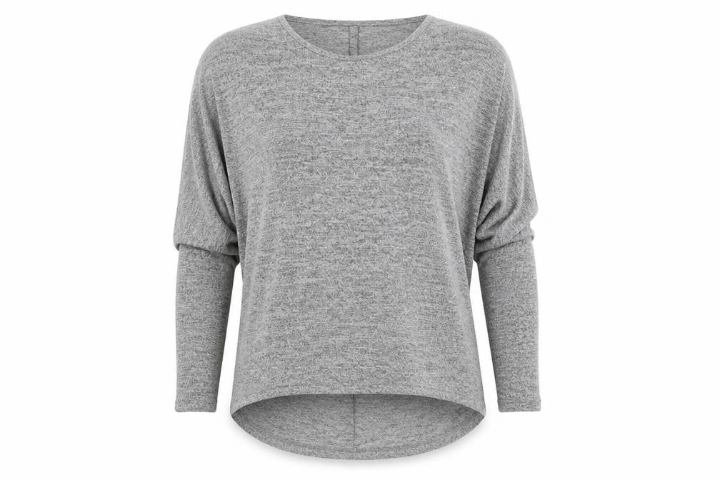 Style Plus Womens Grey Polyester Basic T-Shirt Size S Round Neck