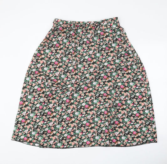 Preworn Womens Multicoloured Floral Polyester Swing Skirt Size XL