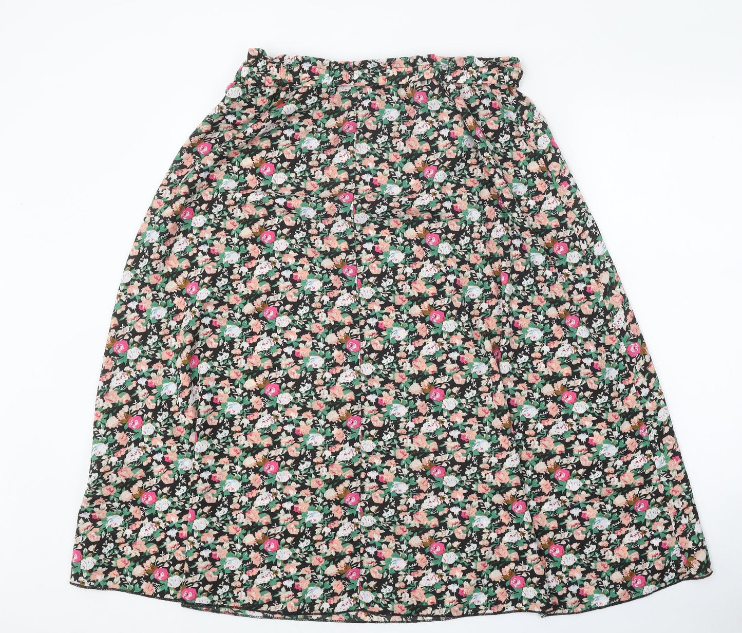 Preworn Womens Multicoloured Floral Polyester Swing Skirt Size XL