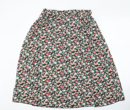 Preworn Womens Multicoloured Floral Polyester Swing Skirt Size XL
