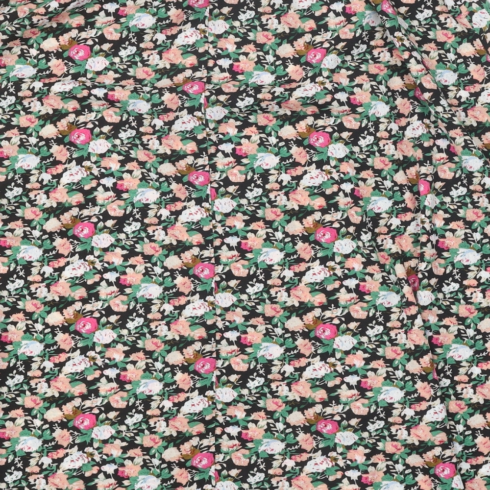 Preworn Womens Multicoloured Floral Polyester Swing Skirt Size XL