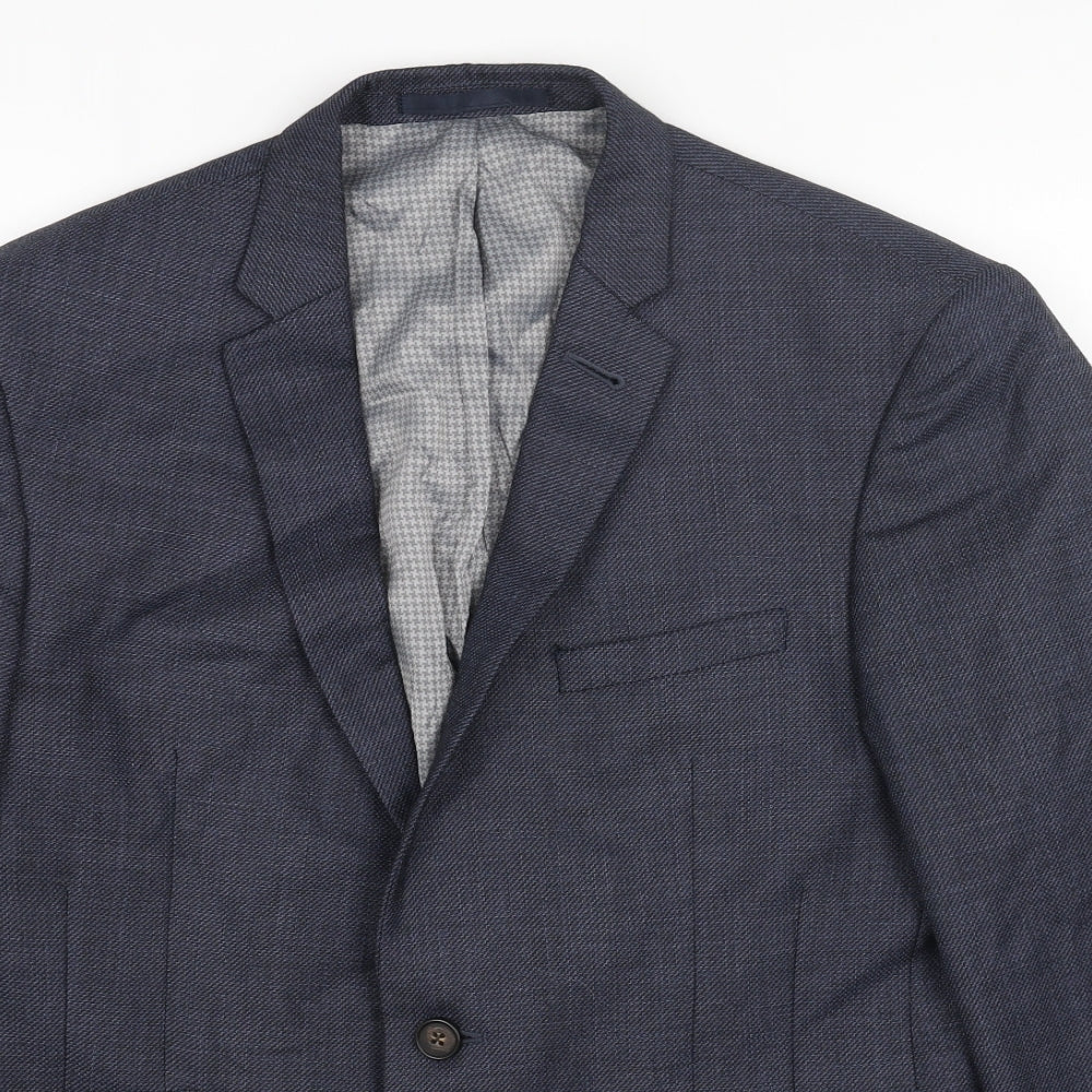 JACK REID Mens Blue Polyester Jacket Blazer Size 42 Regular