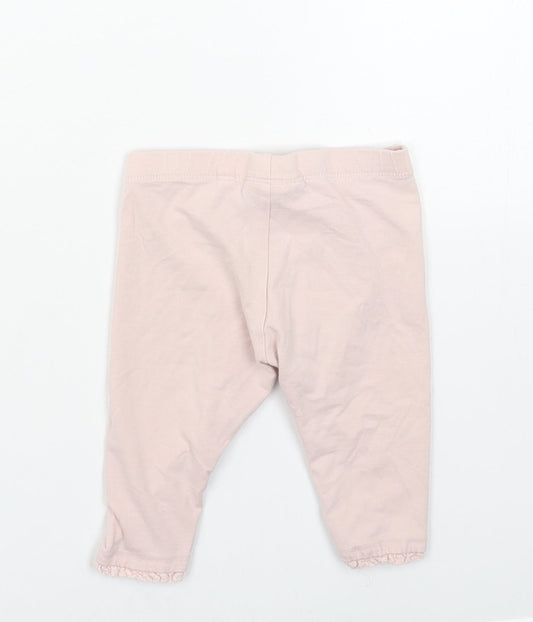 NEXT Girls Pink Cotton Jogger Leggings Size 3-6 Months Pullover