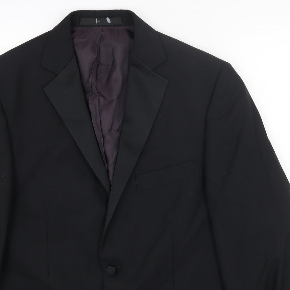 Marks and Spencer Mens Black Wool Jacket Blazer Size 38 Regular
