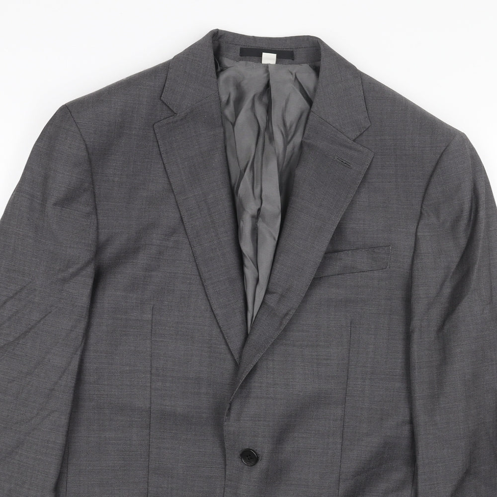 Marks and Spencer Mens Grey Polyester Jacket Blazer Size 38 Regular