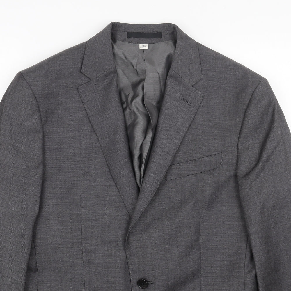 Marks and Spencer Mens Grey Viscose Jacket Blazer Size 38 Regular