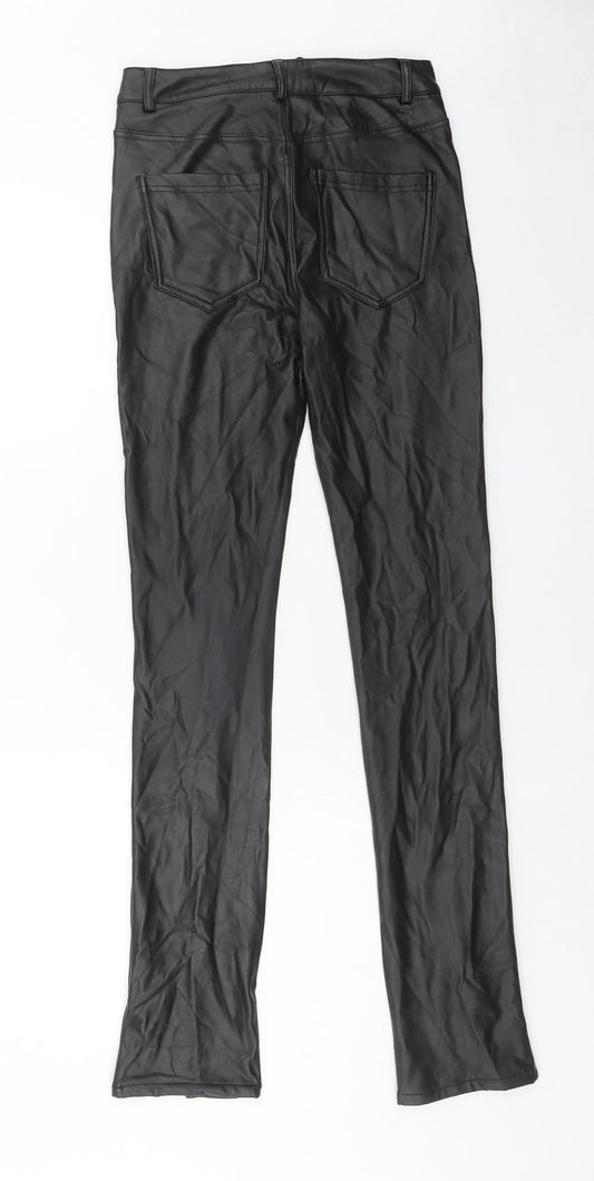 Redial Womens Black Polyester Trousers Size 10 Regular Zip