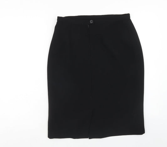 Marella Womens Black Polyester Straight & Pencil Skirt Size 14 Zip