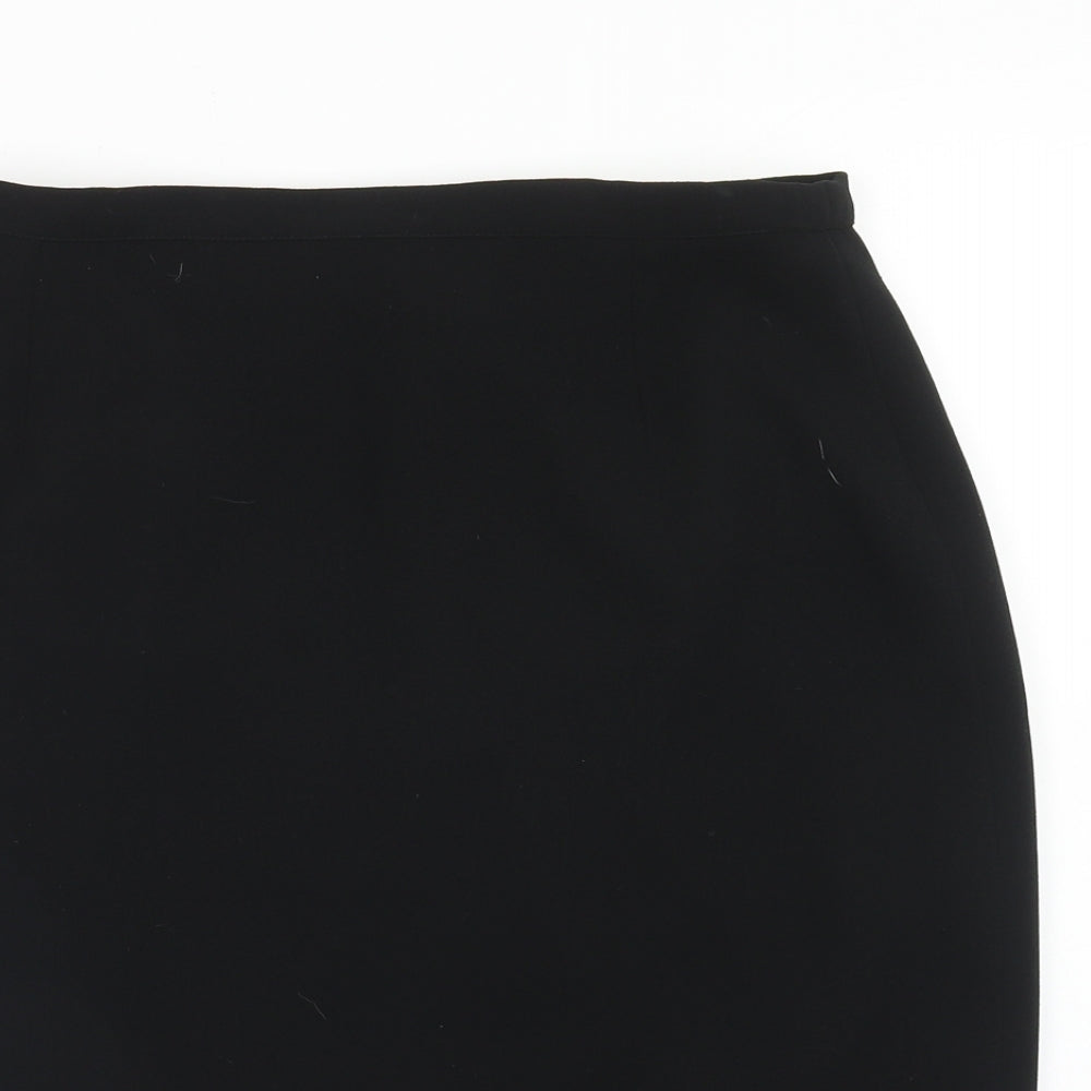 Marella Womens Black Polyester Straight & Pencil Skirt Size 14 Zip