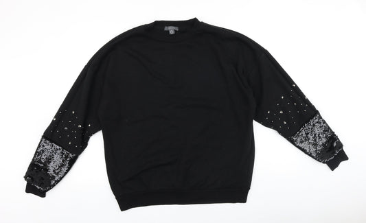 Primark Womens Black Cotton Pullover Sweatshirt Size XS Pullover