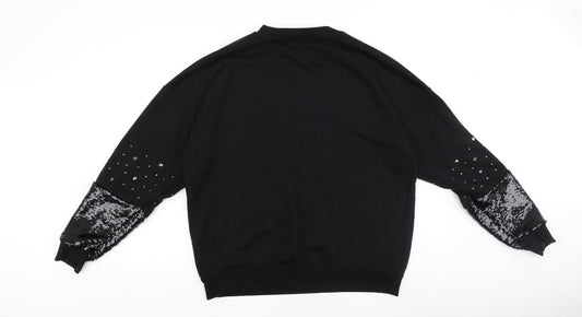 Primark Womens Black Cotton Pullover Sweatshirt Size XS Pullover