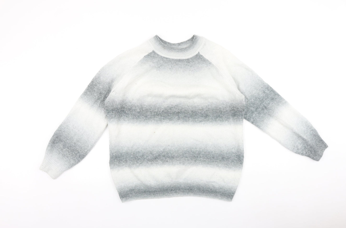 Marks and Spencer Womens Grey Round Neck 100% Cotton Pullover Jumper Size M