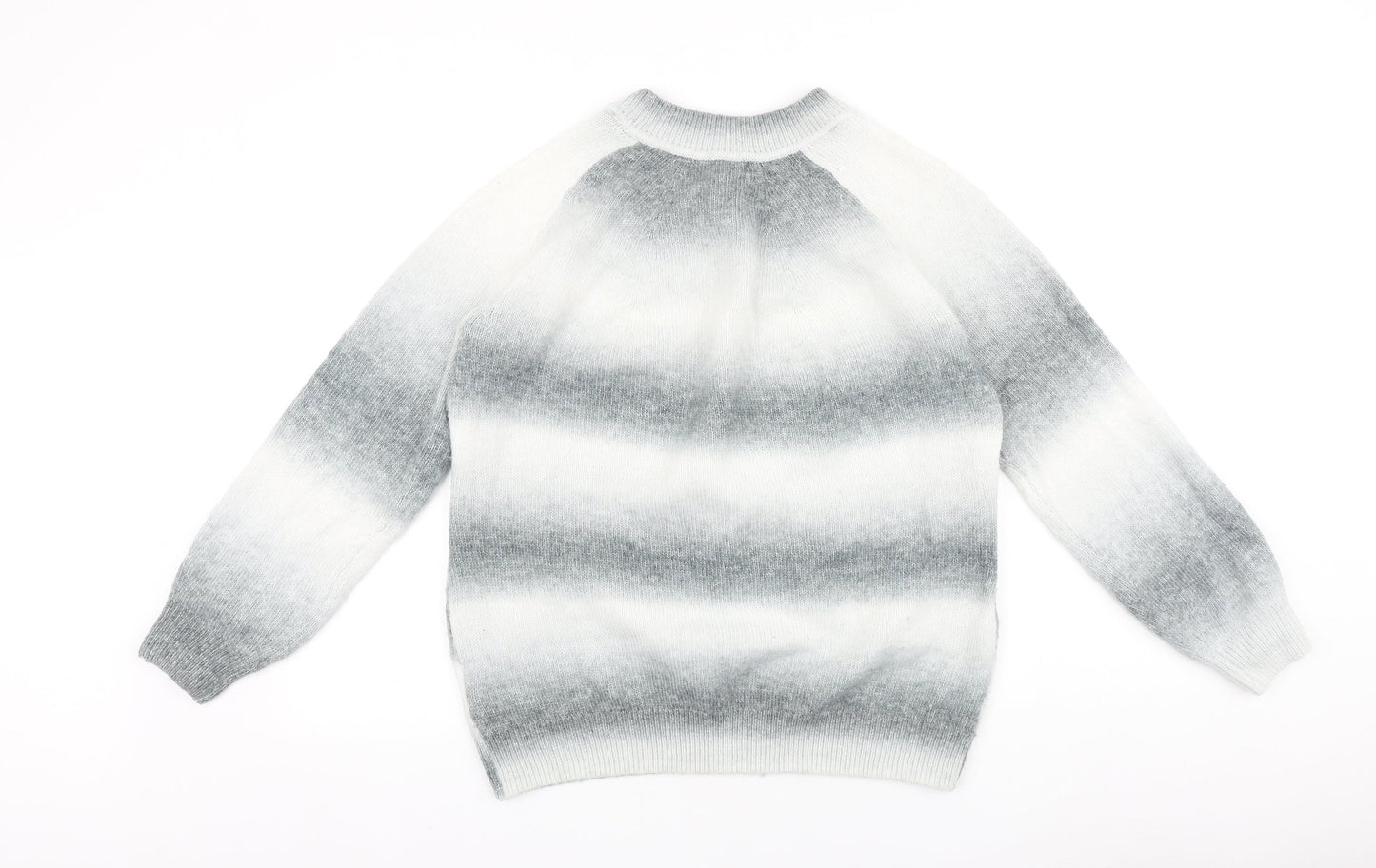 Marks and Spencer Womens Grey Round Neck 100% Cotton Pullover Jumper Size M