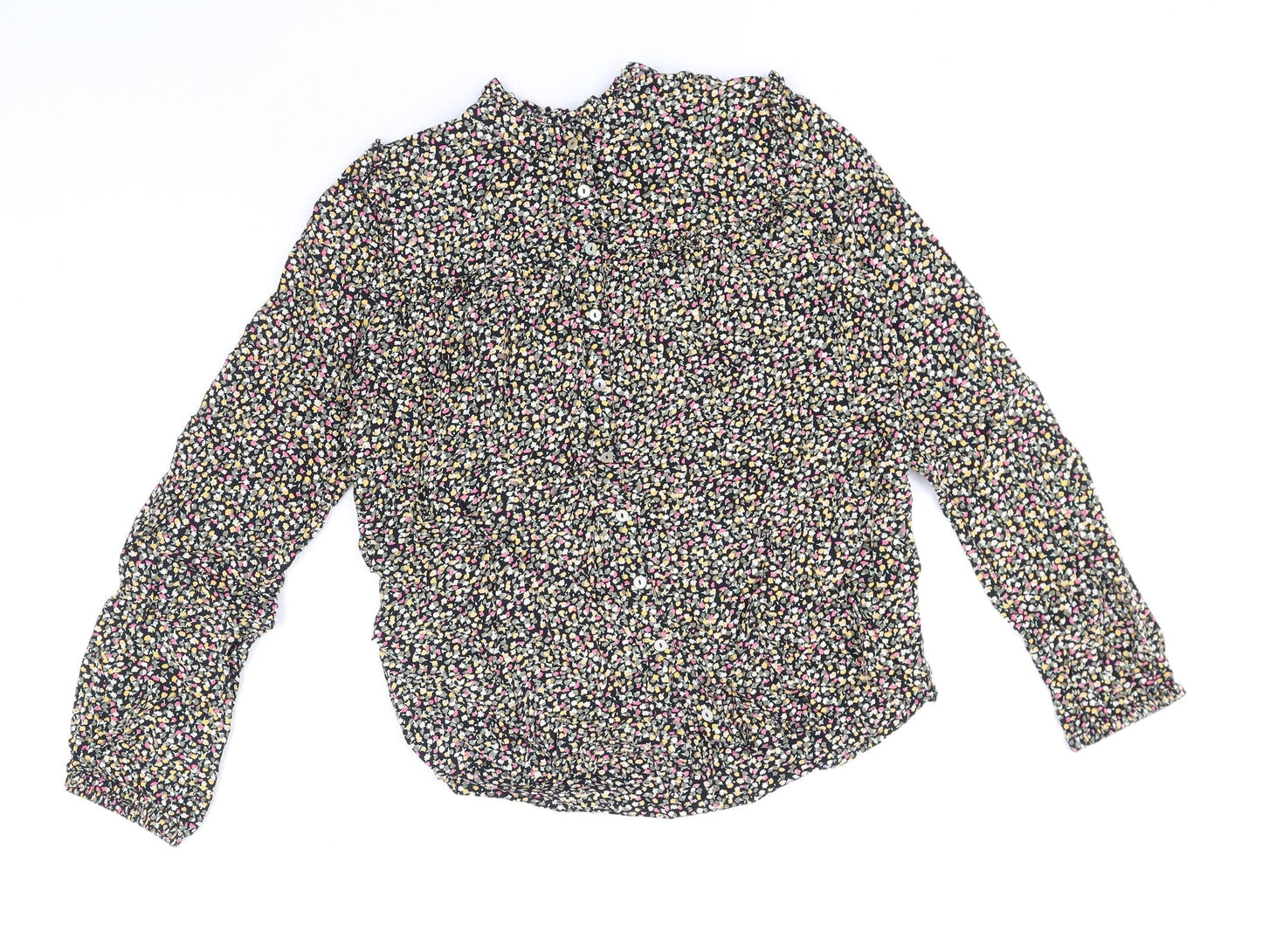 Saint Tropez Clothing Womens Multicoloured Geometric Viscose Basic Button-Up Size XS Round Neck