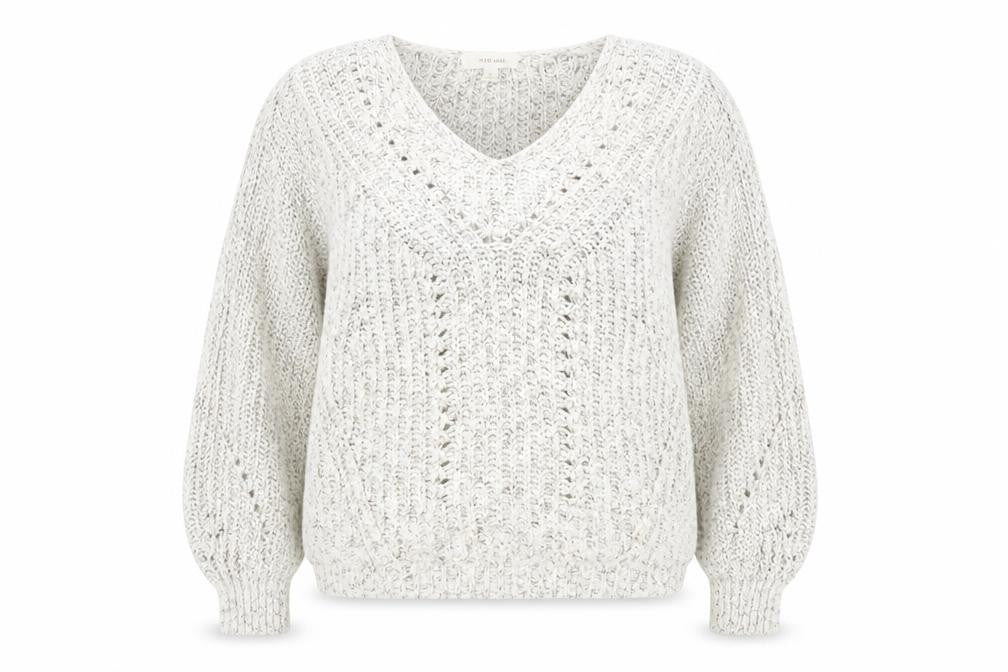 Marks and Spencer Womens Ivory V-Neck Cotton Pullover Jumper Size 8
