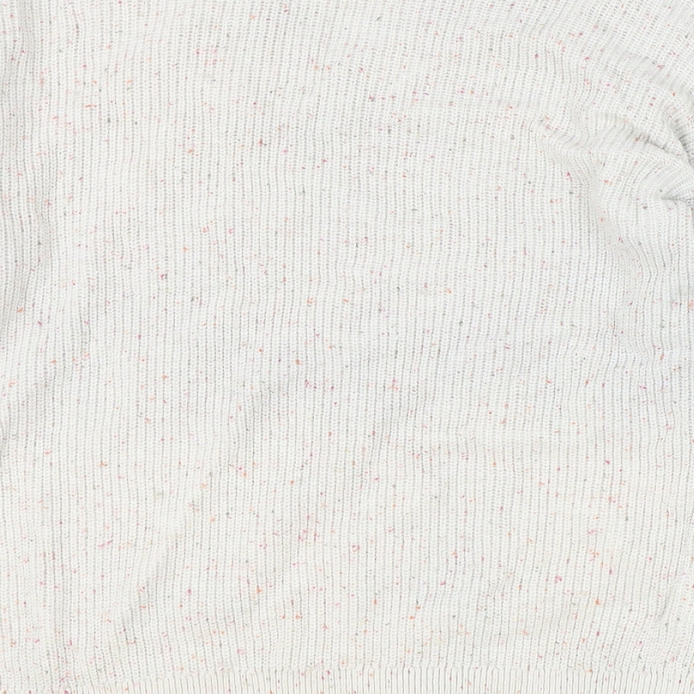 Marks and Spencer Womens Grey V-Neck Cotton Pullover Jumper Size M
