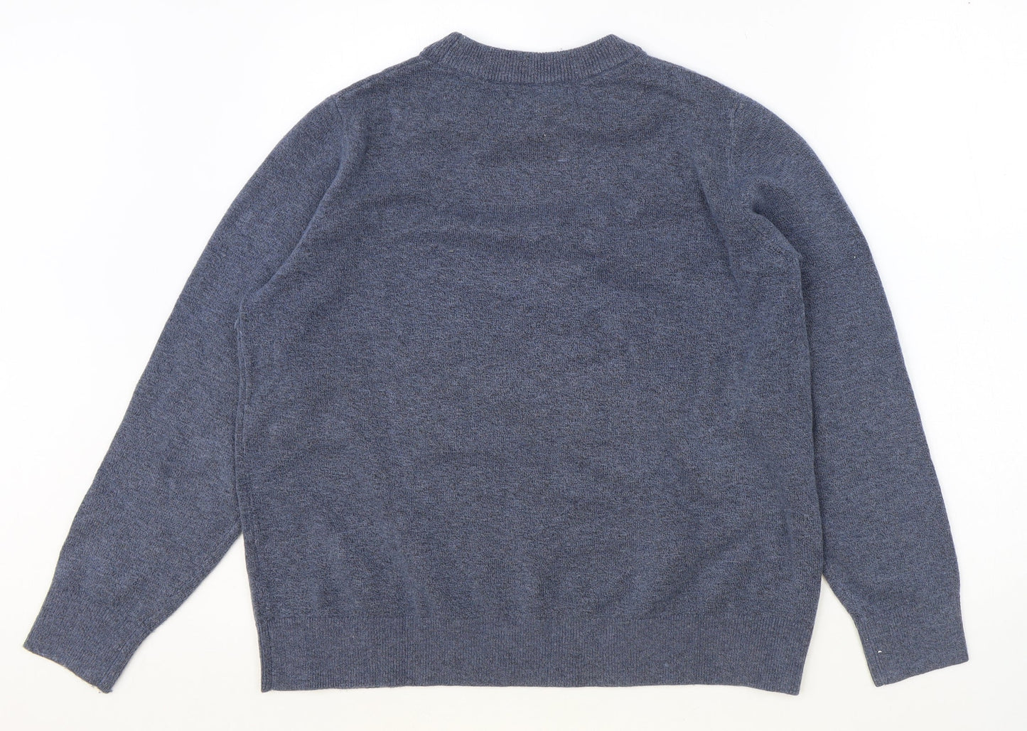 Marks and Spencer Womens Blue Round Neck Polyester Pullover Jumper Size M
