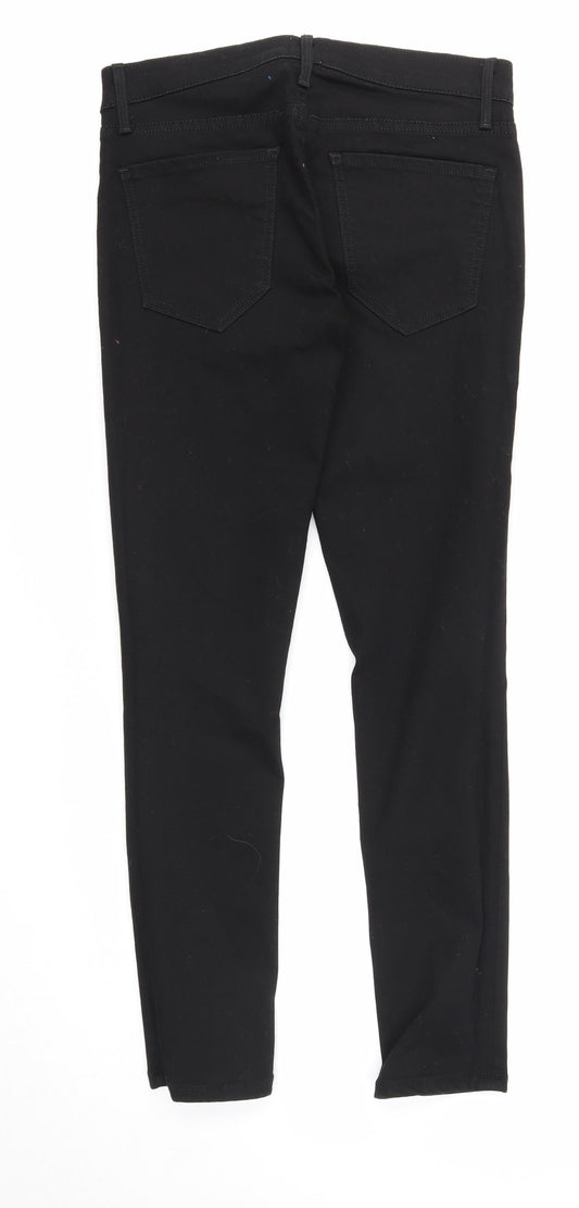 Preworn Womens Black Cotton Skinny Jeans Size 28 in Regular Zip